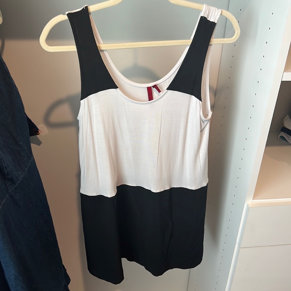 Black and white tank. Size medium